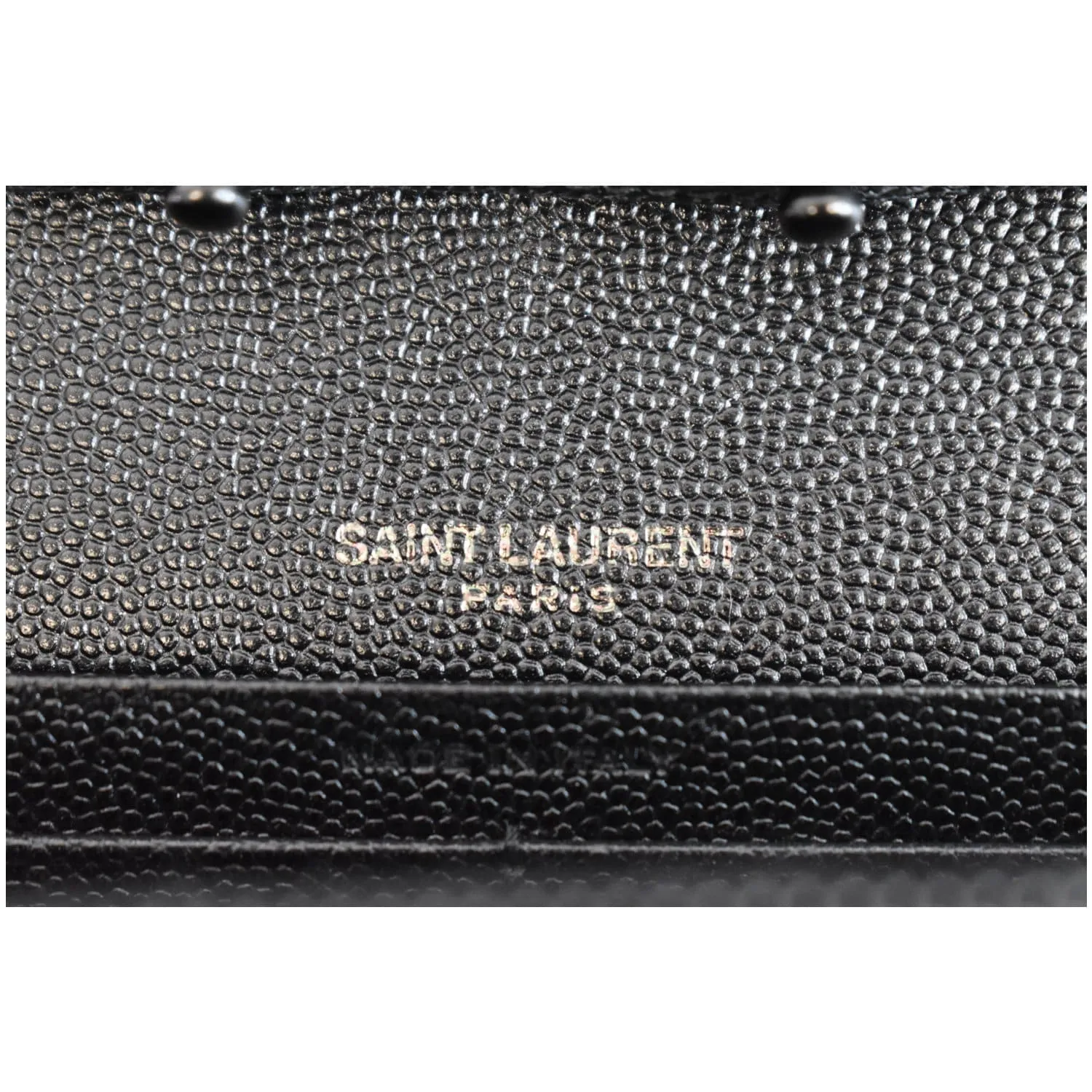 YVES SAINT LAURENT Monogram Grain De Poudre Chain Wallet Black