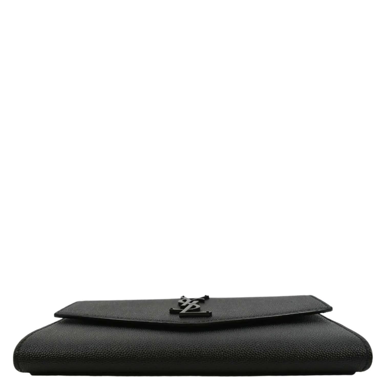 YVES SAINT LAURENT Uptown Gain De Poudre Embossed Leather Crossbody Chain Wallet Black